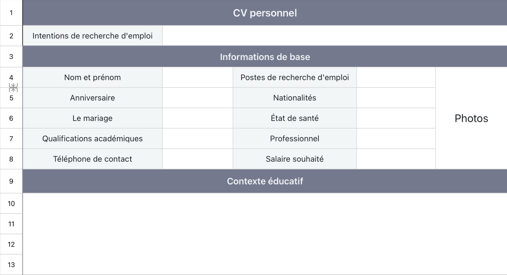 CV de recherche d'emploi personnel 3